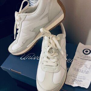 Fashion Sneakers Women sz 10, white/light beige leather, women shoes, casual